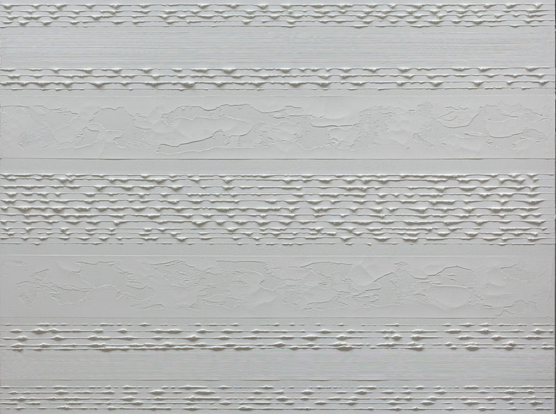 Stripes White on White; Oil on linen; 90 x 120 cm ©RoseLong.com