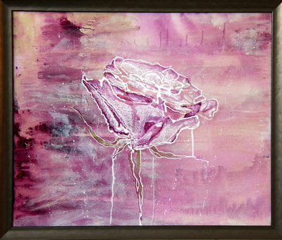 ©RoseLong.com, Violet Rose, Acrylic painting